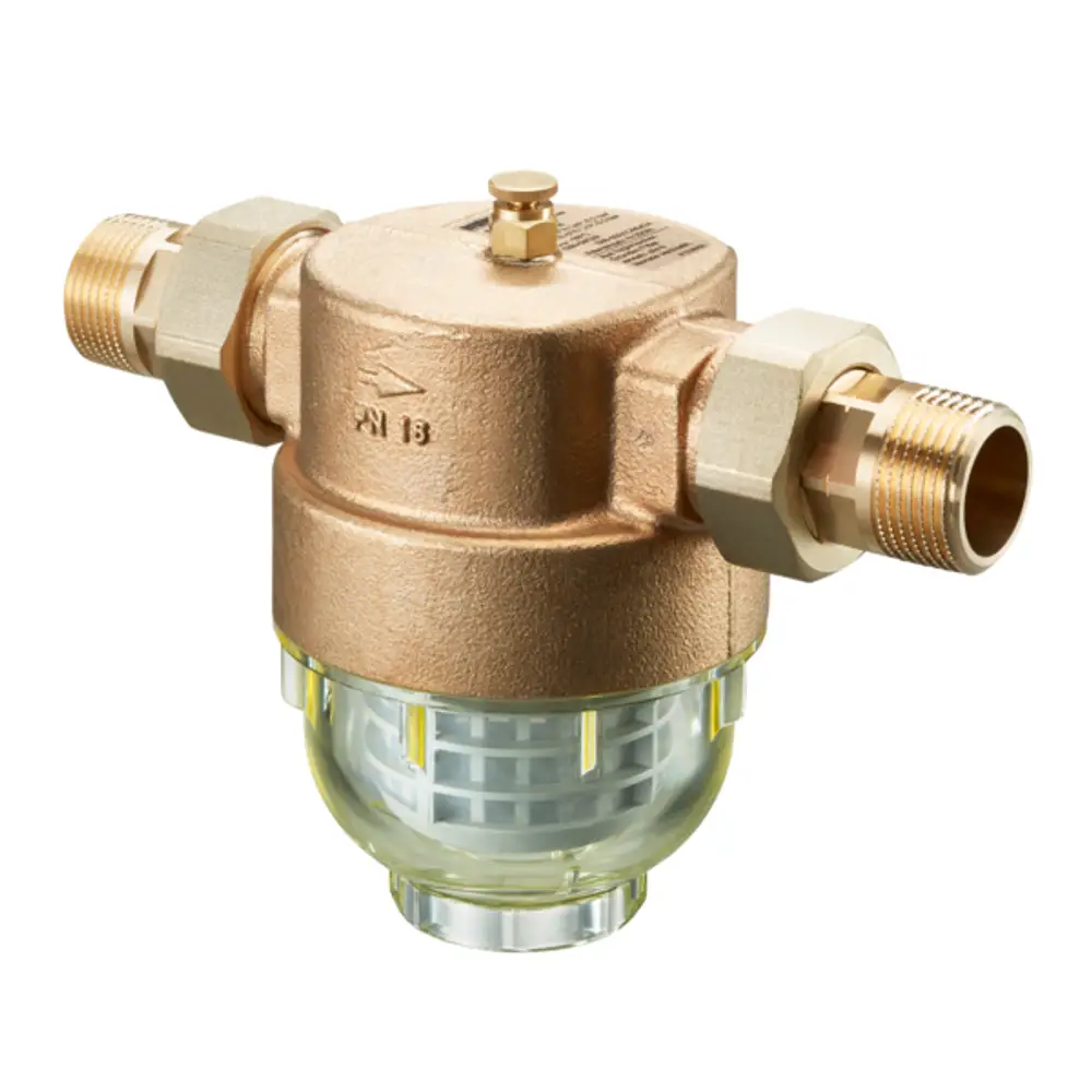 Produktbild: OVENTROP Wasserfilter Aquanova Compact, Außengewinde, Verschraubung DN 20, R 3/4, PN 16, Klarsichtkunststofftasse, 100-120 mym, 6122506.